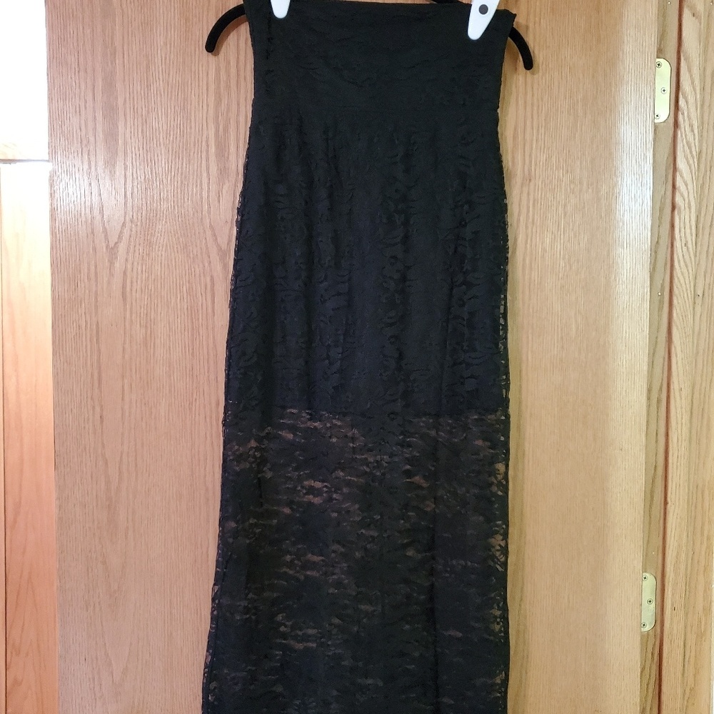 Black Lace Maxi Skirt